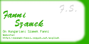 fanni szamek business card